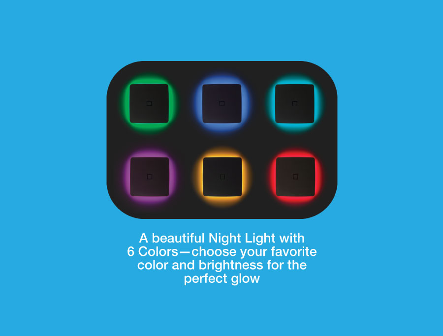 A beautiful Night Light with 6 Colors - choose your favorite color and brightness for the perfect glow